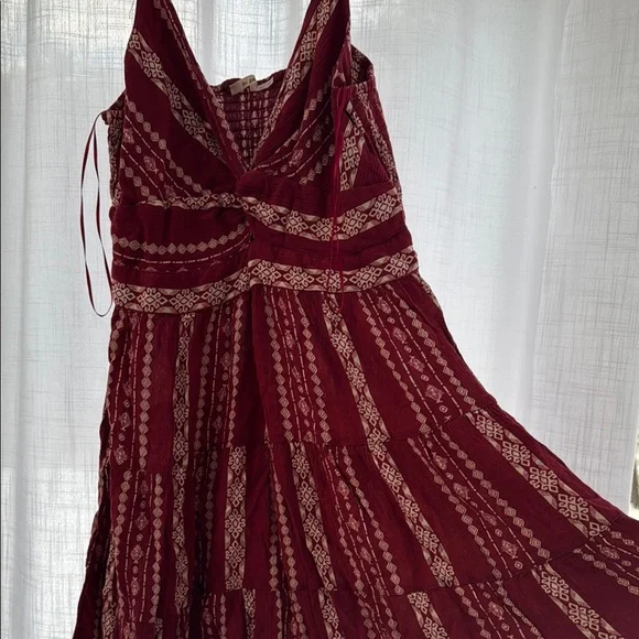 Red Tiered Midi Sundress - Picture 8 of 8